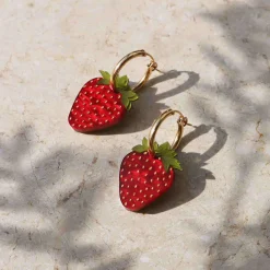 Wolf & Moon Strawberry Hoop Earrings Best