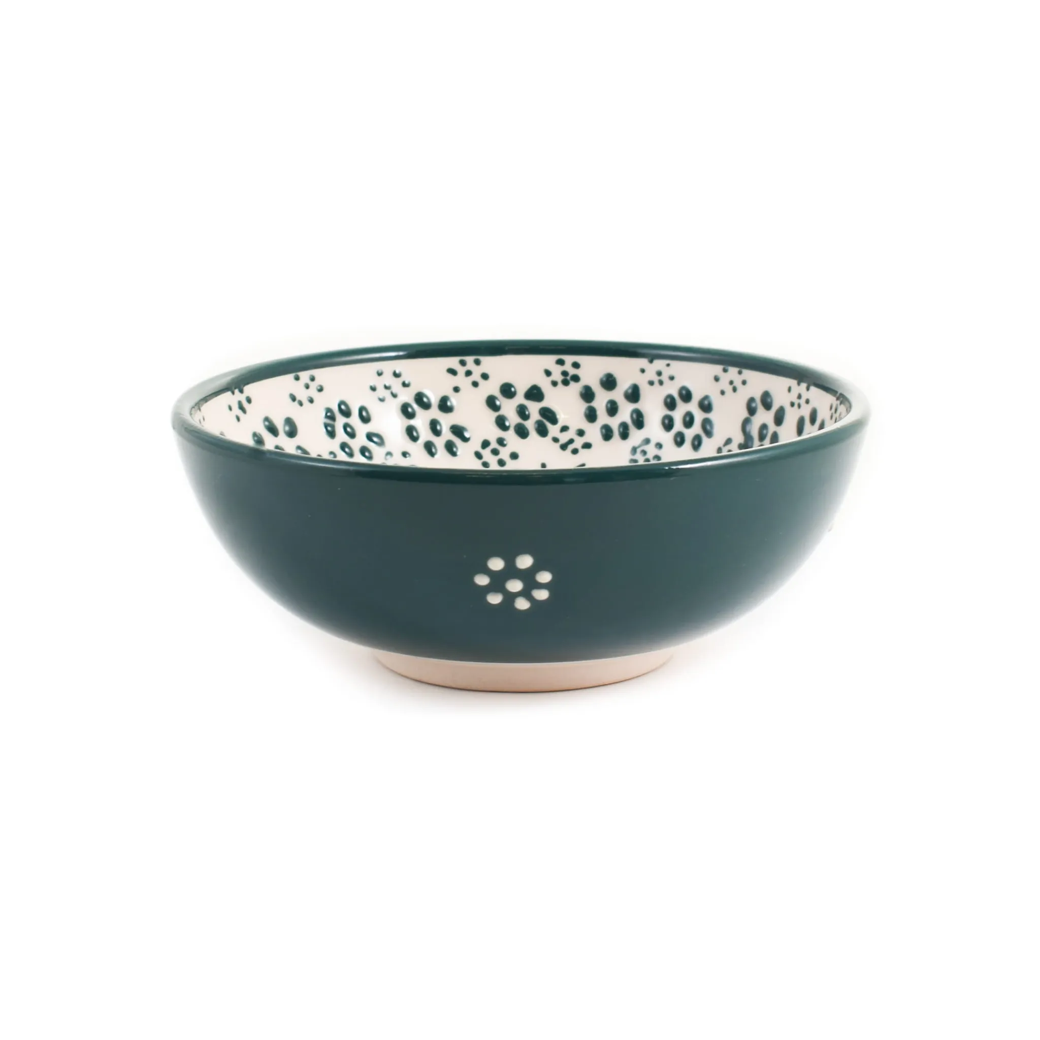El Boyali Seramikler Yesil Ve Beyaz Boyali Cereal Bowl, 15.5cm Sale