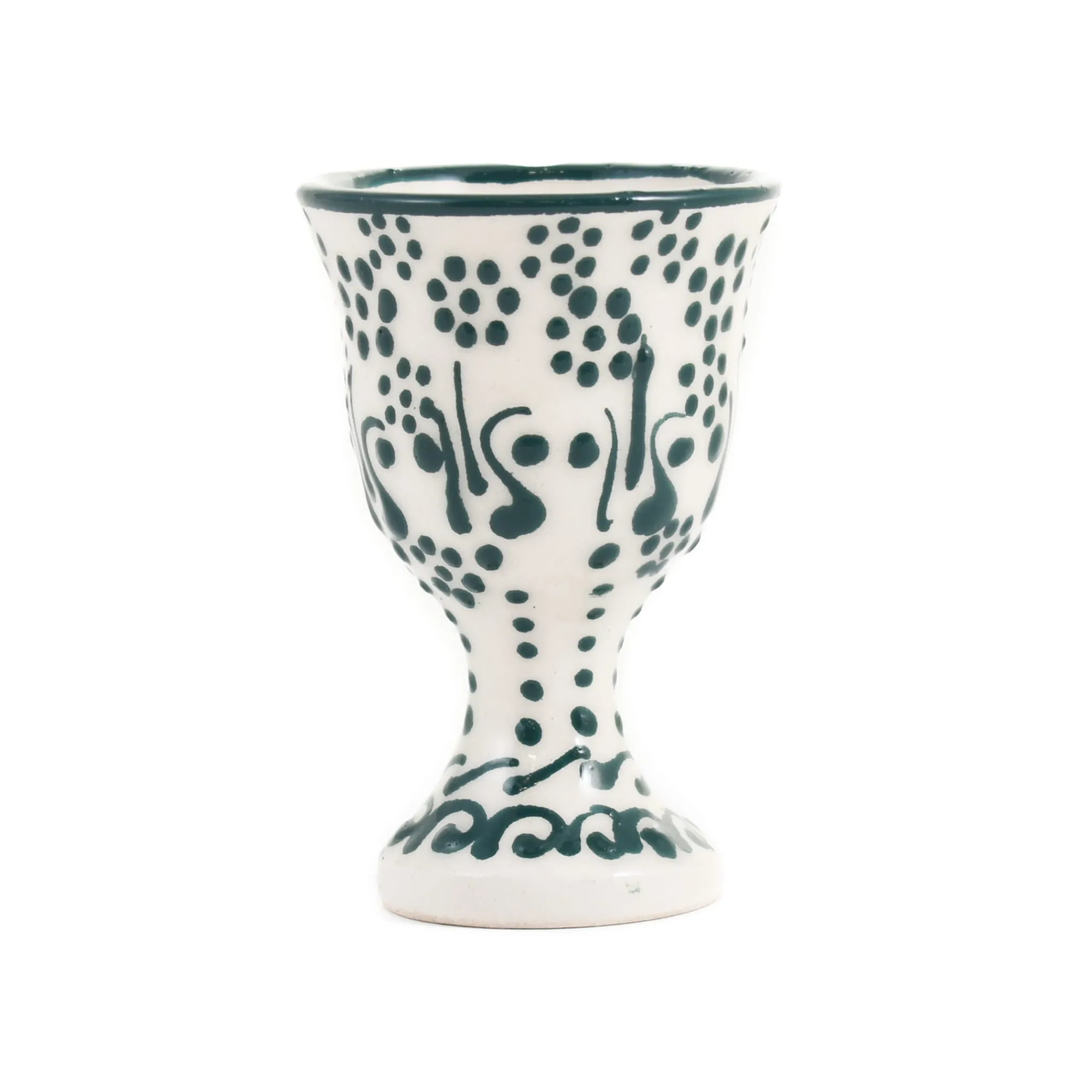 El Boyali Seramikler Yesil Ve Beyaz Boyali Egg Cup Best