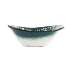 El Boyali Seramikler Yesil Ve Beyaz Boyali Oval Bowl, 12.5cm Best
