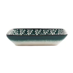 El Boyali Seramikler Yesil Ve Beyaz Boyali Rectangular Serving Dish, 16x11.5cm Sale