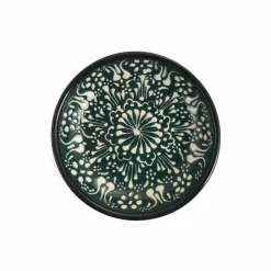 El Boyali Seramikler Yesil Ve Beyaz Boyali Shallow Bowl, 12cm Sale