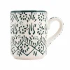 El Boyali Seramikler Yesil Ve Beyaz Boyali Straight Mug, 325ml Sale