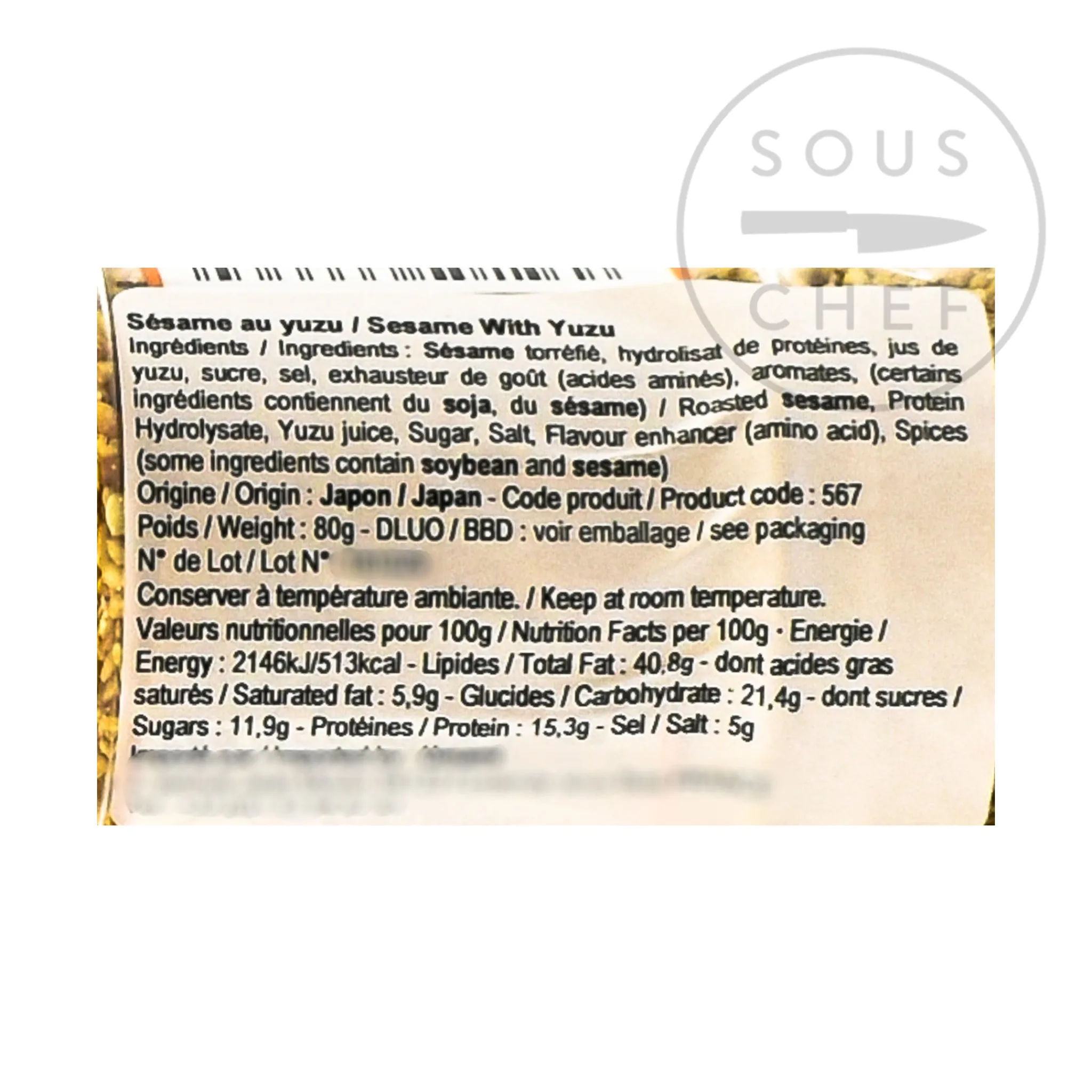 Toho Yuzu Roasted Sesame Seeds, 80g Clearance