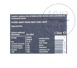 Zaytoun Organic Extra Virgin Olive Oil, 1L Sale