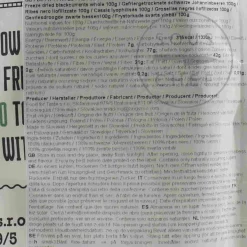 ZingyZoo Freeze Dried Blackcurrant Whole, 100g Hot